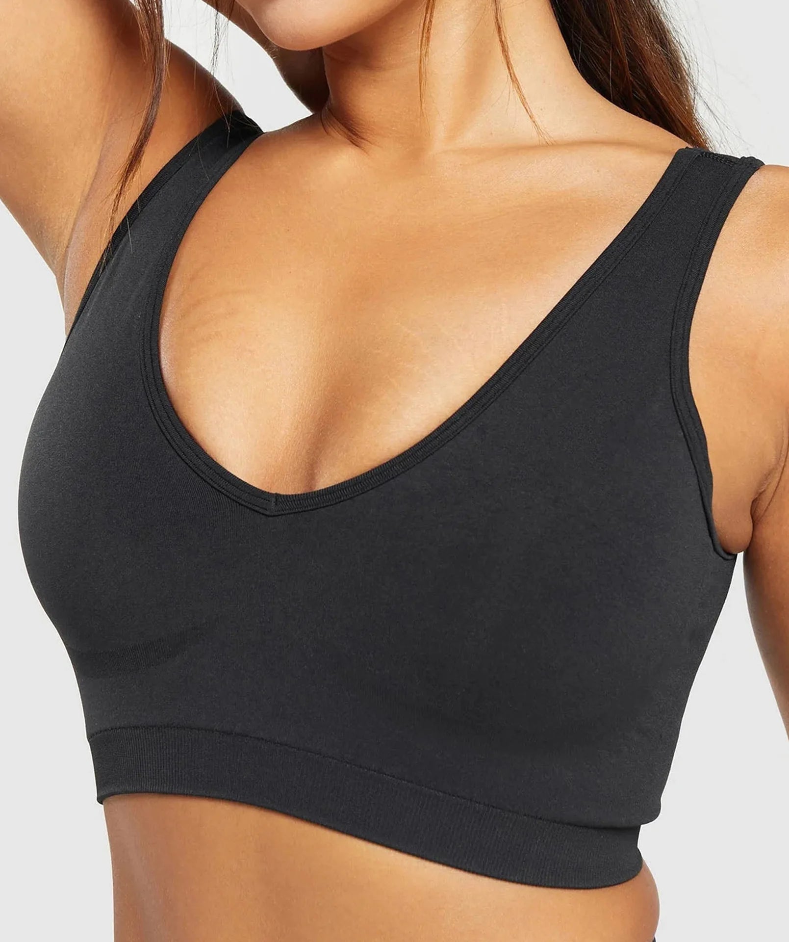 Sports Bra Seamless Halter Neck Strap Bra Open Back Fitness Yoga Top Bras Support Women Workout Gym Crop Top