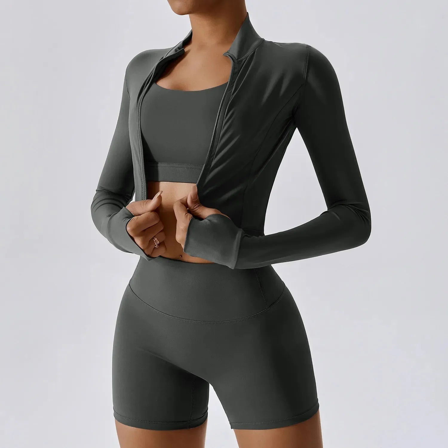 Womens Yoga Outfit Three Pieces Suits Vest Set Exercise Close-Fitting Fitness Wear Running Elastic Workout Tracksuit