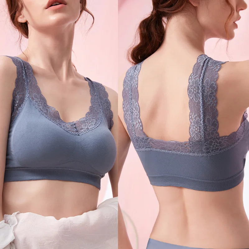 Lace Anti-slip Sports Bra Base Vest Top Sexy Push Up Bras For Women Beauty Back Wrap Chest Lingerie