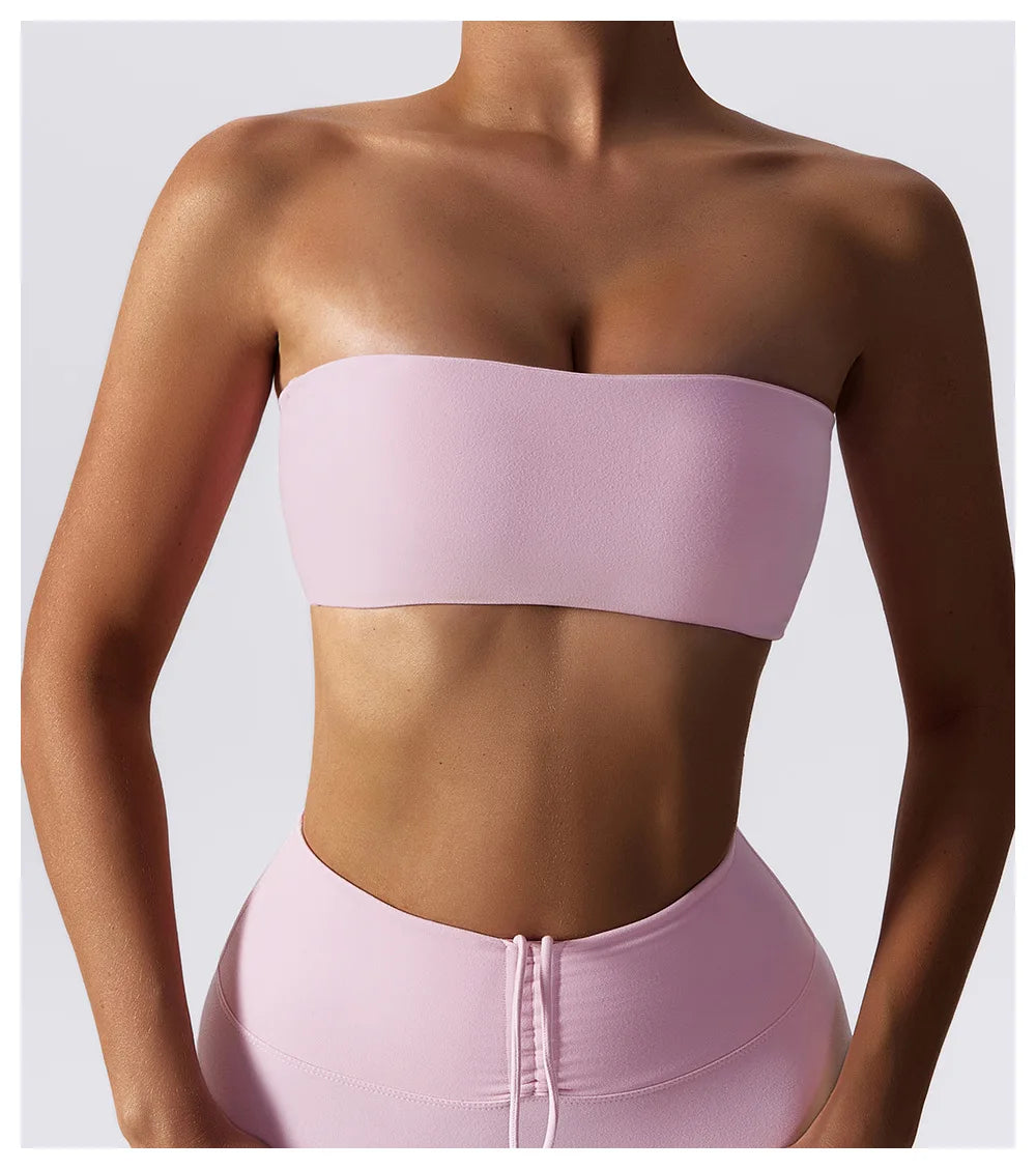 Sports Bras For Women Strapless Bra Padded Top Stretchy Fitness Yoga Tops Bra Sportwear Exercise Clothes Sports Underwear