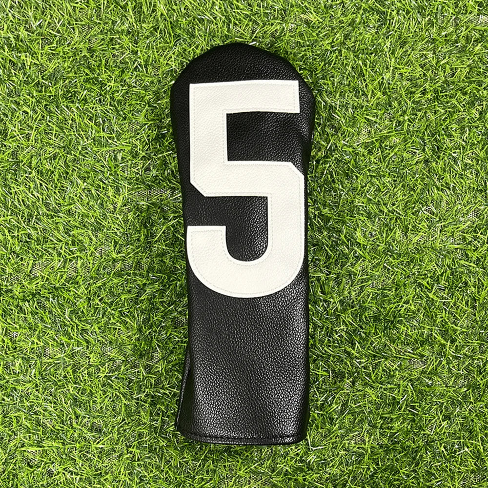 Golf Club Headcover Set - White&Pink Large Number Design for All Clubs