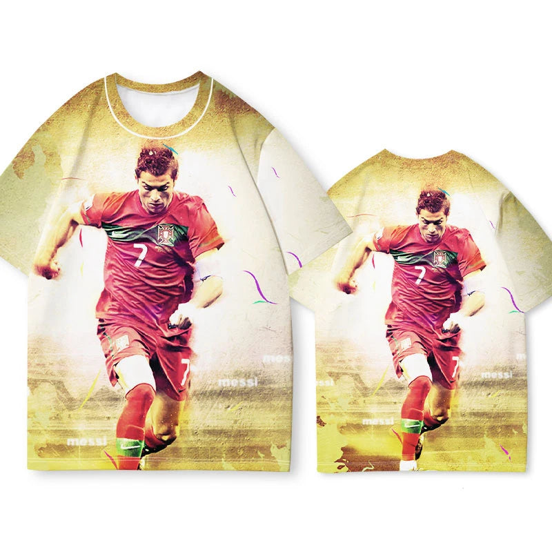 Soccer Star T-shirt Short Sleeve Men and Women Summer 2025 New C Rom Training Clothes Body Shirt Quick Dry and Breathable