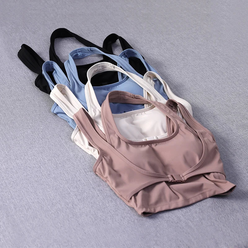 Women's High-Intensity Sports Bra - Running Yoga Top, Push-Up Support, Cross-Back Design, Built-In Layer, Outdoor-Ready