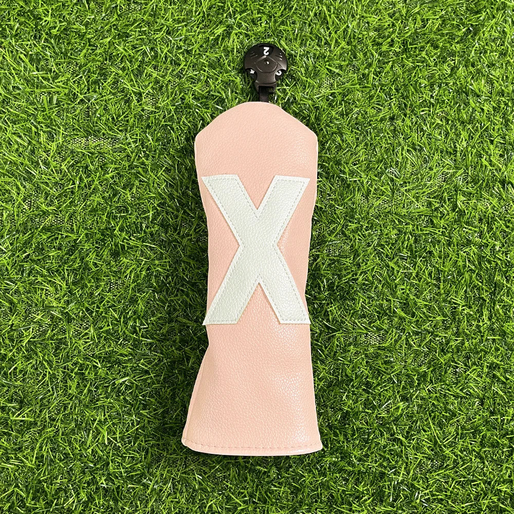 Golf Club Headcover Set - White&Pink Large Number Design for All Clubs