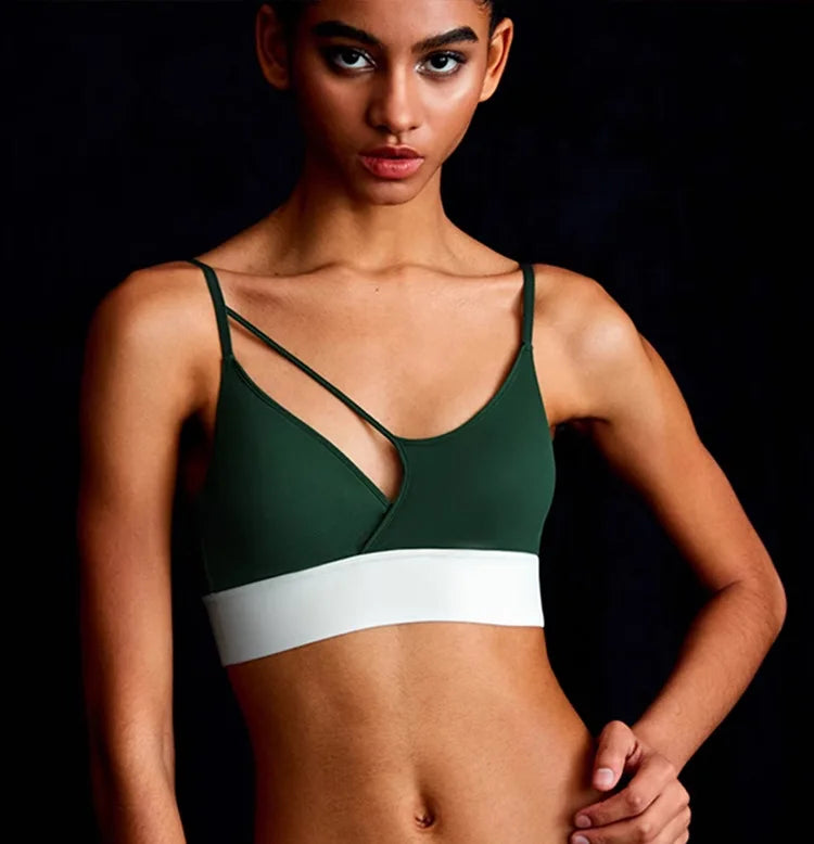 Sports bra for women, sexy bra with shoulder support, dance and fitness clothing, new summer