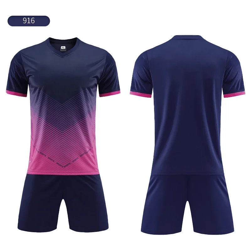 Custom Soccer Uniforms Football Training Clothing Adults Kid Clothes Short Sleeve Printing Men Boys Soccer Clothes Sets Jls916