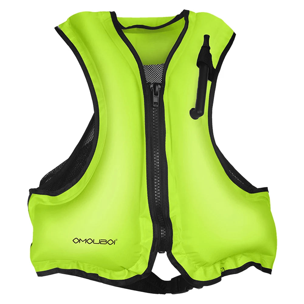 Inflatable Snorkeling Vest Adjustable Water Sports Safety Vest Breathable Inflatable Buoyancy Vest for Swimming Kayaking Boating