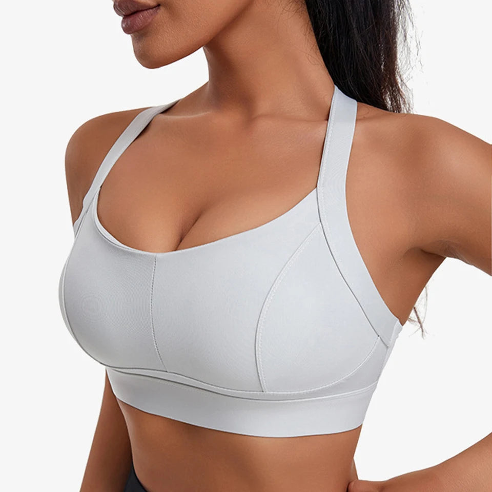 Women High Impact Sports Bra Criss Cross Back Padded Bra Workout Fitness Sports Yoga Bras Shockproof Sport Crop Top Vest