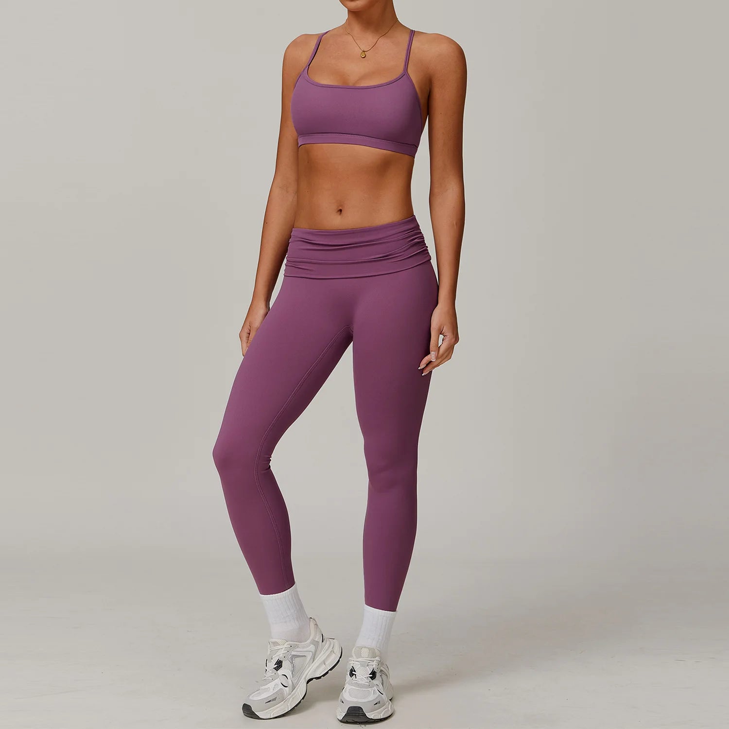Yoga Clothing Set Women's High Waisted Leggings Gym Top 2 Pieces Fitness Exercise Clothing Fitness Workout Underwear Yoga Suits