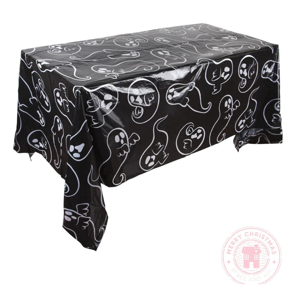 220cm×130cm Christmas Halloween Tablecloth Party Activities Family Parti Decoration Spider Snowman Pumpkin Pattern Tablecloth