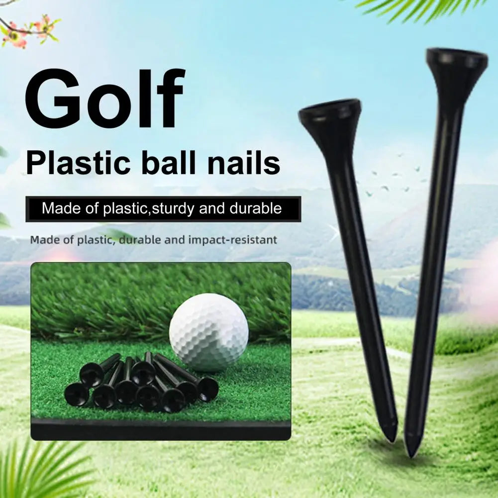 50 Pack Professional Golf Tees Plastic Black Golf Tees Tall Tees Bulk Reduce Side Spin And Friction Golf Accessory