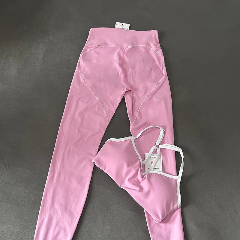 Tie-dye yoga suit long-sleeved hip-lifting trousers fitness clothes hollow seamless training sportswear yoga set sport set women