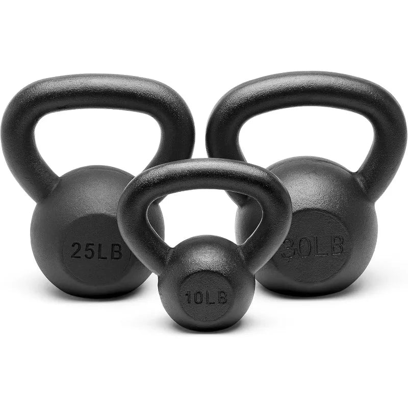 Powder Coated Solid Cast Iron Kettlebell Weights Set 5, 10 15, 20, 25, 30, 35, 40, 45 lbs All Combination
