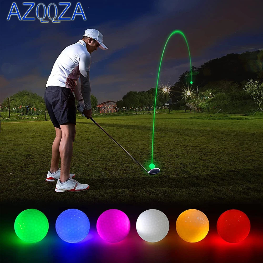 5Pcs LED Light up Golf Balls, Glow in The Dark Night Golf Balls - Multi Colors of Blue, Orange, Red, White, Green, Pink