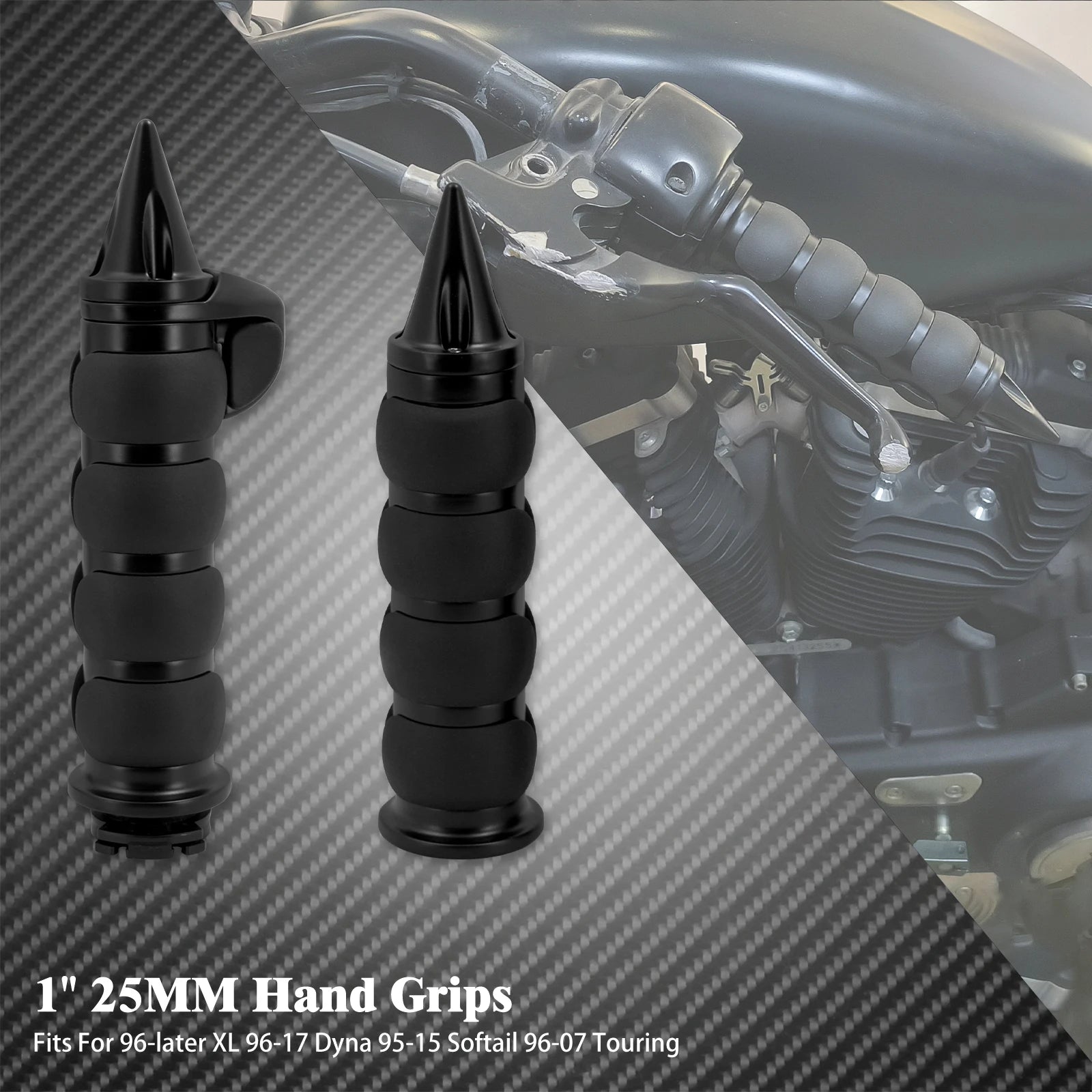 Motorcycle Hand Grips 1" 25mm Handlebar Handle Bar Universal For Harley Sportster XL1200 Touring Street Glide FLHR Dyna FXDL FLS