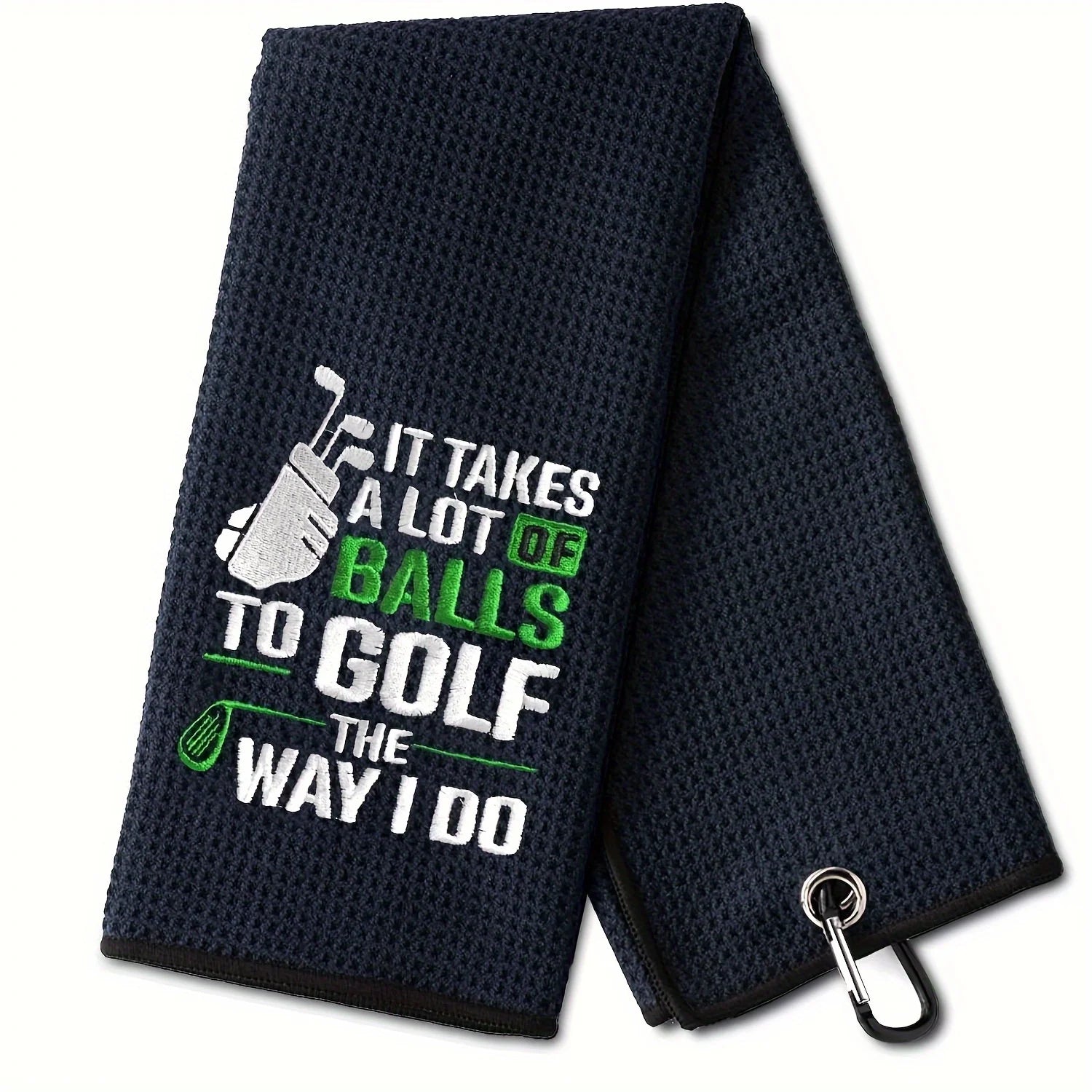 Funny Microfiber Premium Golf Towel, Embroidered Golf Towels for Golf Bags for Men&Women, Golf Accessories for Men Golfers