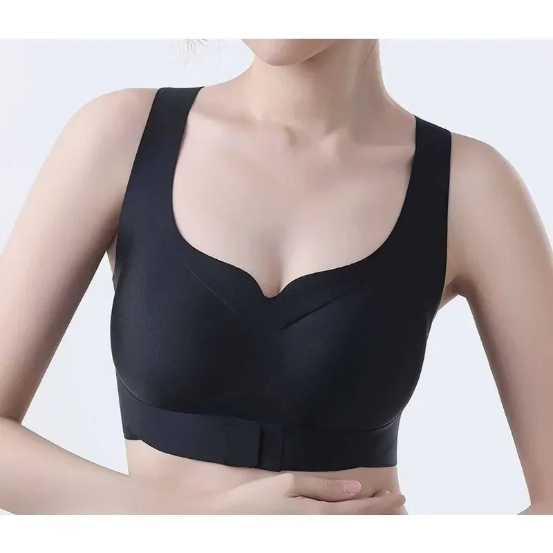 Front - Closure Push - Up Sports Bra for Women: Anti - Sagging, Posture - Correcting, and Seamless for A Sleek Look