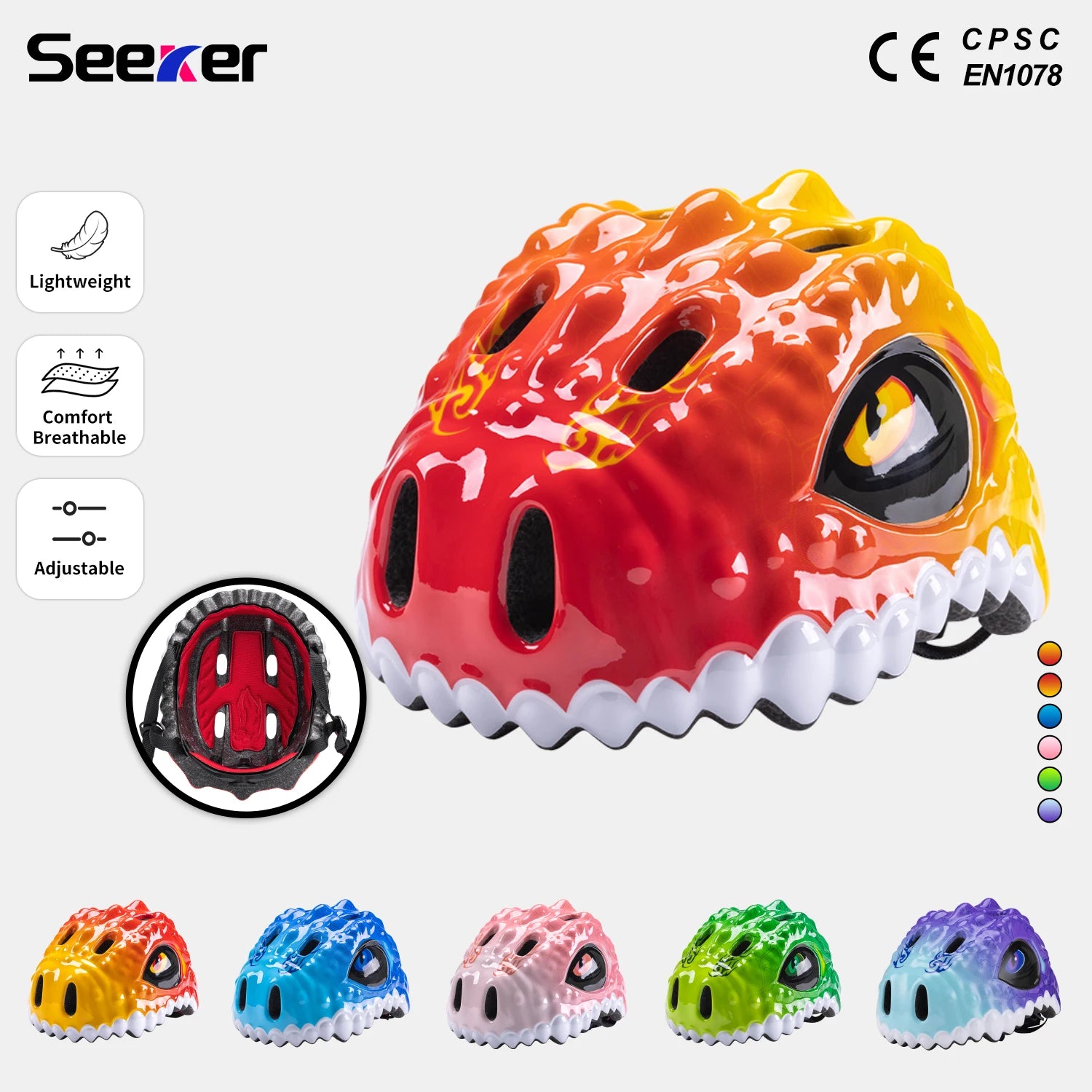 Seeker Children's Helmet Integrated Scooter Balance Bike Bicycle Helmet Outdoor Sports Safety Helmet Children's Bicycle Helmets