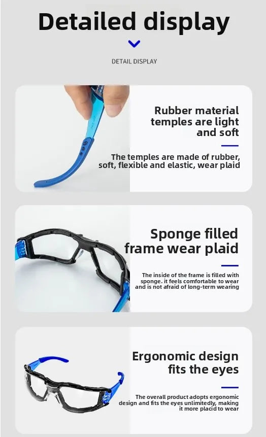 Safety Goggles Glasses Sport Eye Protection Soft Foam Gasket Goggles for Shooting Woodworking Lab Industry Outdoor Sports
