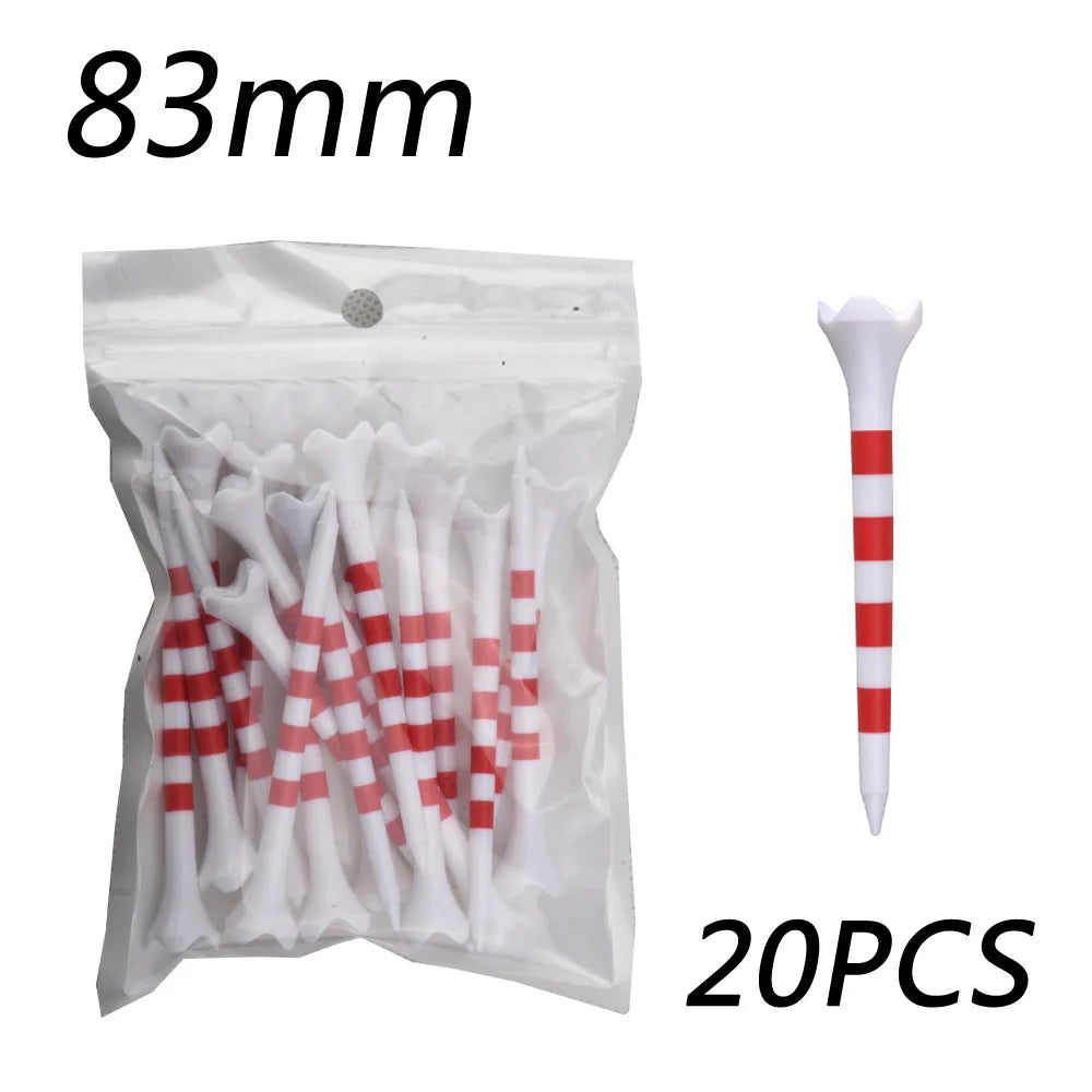 20 Pcs Golf Tees Stand Printing Scale Unbreakable Reduces Friction Golf Tees Plastic Side Spin 5 Prongs Tee Golf Supplies
