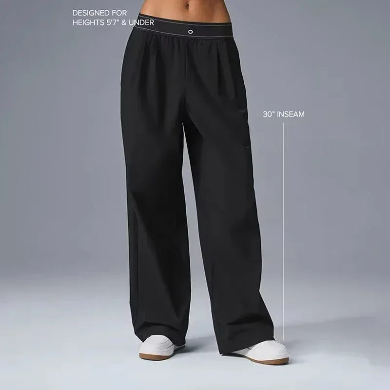 Yoga Sports Pants for Women Outdoor Casual Classic Style High Waisted Straight Wide Pants Comfortable and Loose Wide Leg Pants