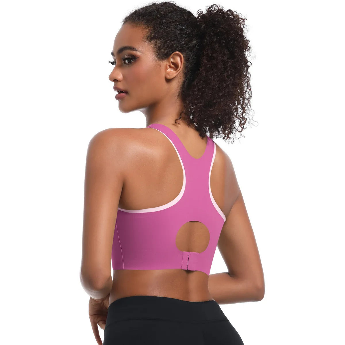 Racerback Sports Bra Women Gym Yoga Top High Impact Fitness Bralette Shockproof Cut Out Workout Running Bras Female Active Wear