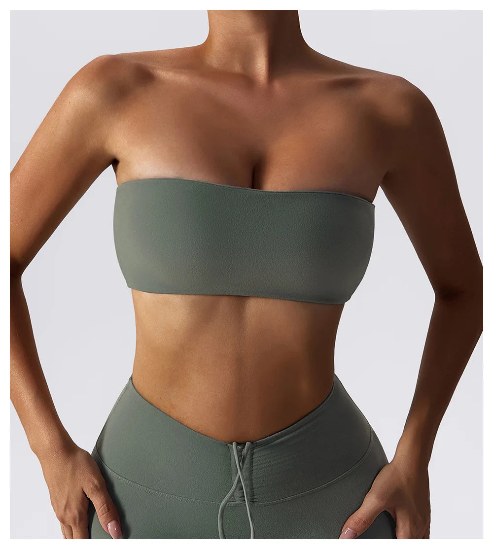Sports Bras For Women Strapless Bra Padded Top Stretchy Fitness Yoga Tops Bra Sportwear Exercise Clothes Sports Underwear