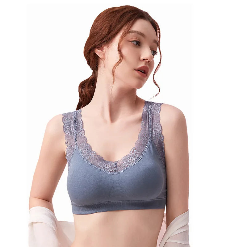 Lace Anti-slip Sports Bra Base Vest Top Sexy Push Up Bras For Women Beauty Back Wrap Chest Lingerie