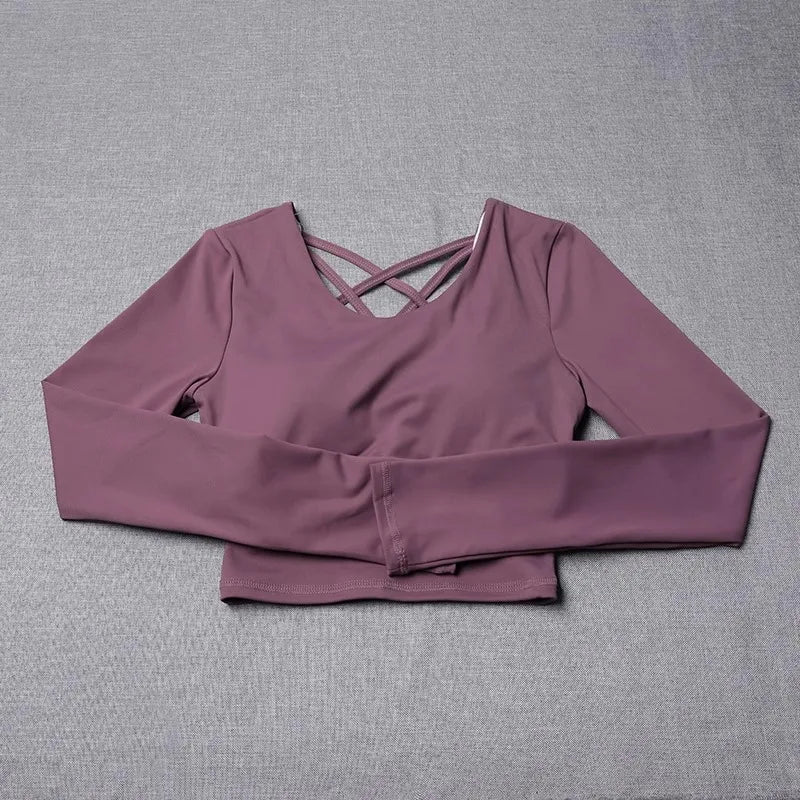 New Yoga Clothing for Women Sports Running Pilates Breathable Training Long Sleeve Top Fitness Clothing