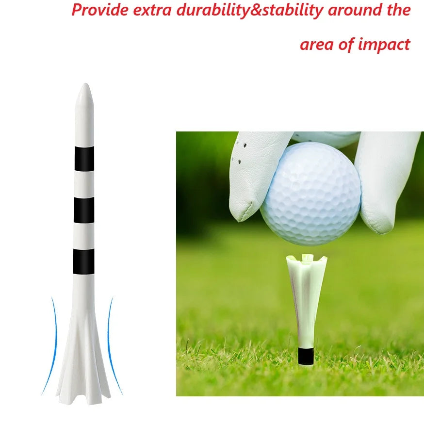 Professional 50 Pack Plastic Golf Tees 3-1/4"(83mm) 4-Prongs Head Design to Reduce Friction & Side Spin