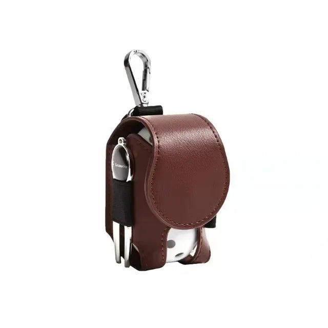 1PC Golf Ball Bags Mini Ball Storage Bags PU Leather Hang On Waist Golf Ball Bag Pouch With Metal Buckle Golf Belt Ball Bags