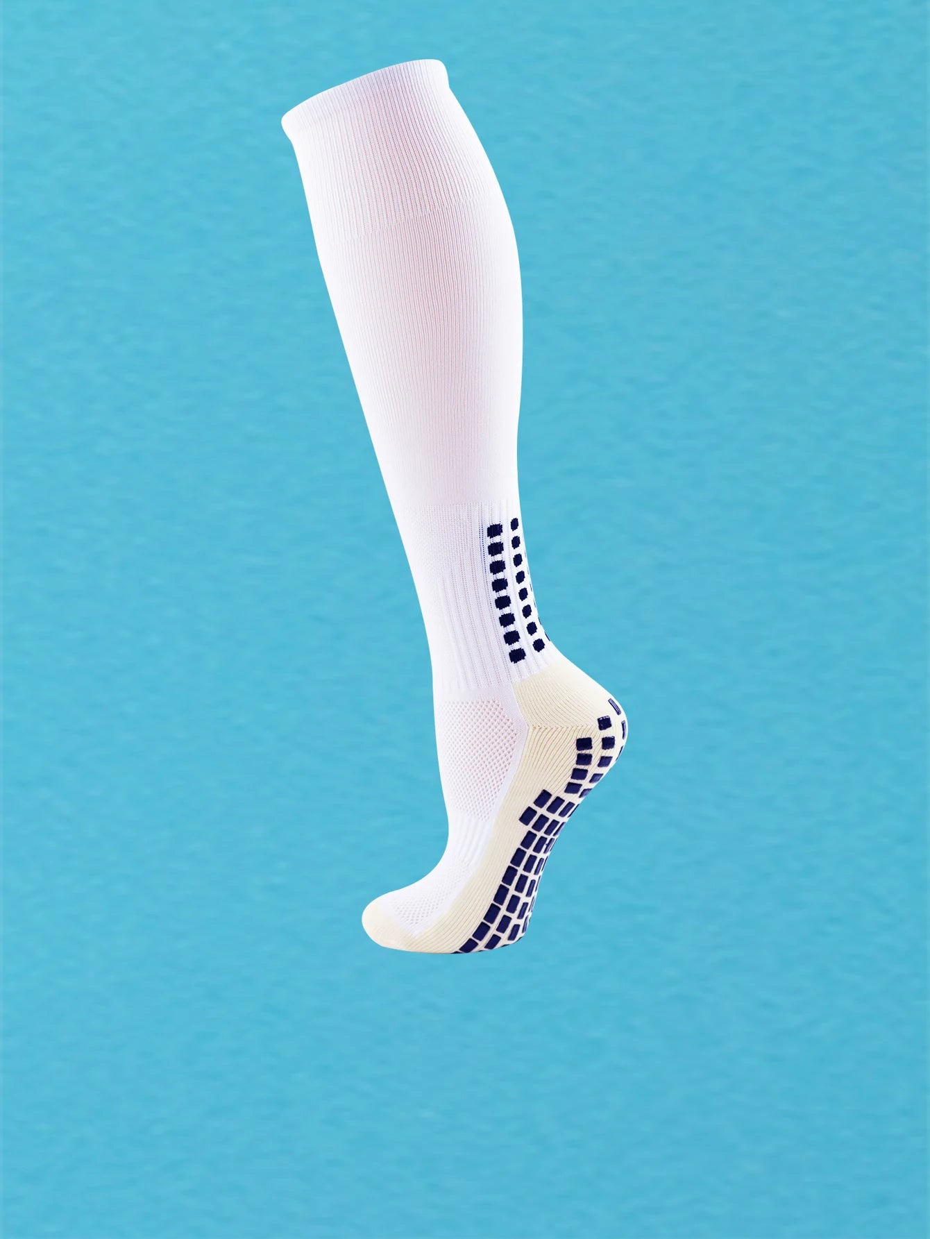 1 Pair Men's Soccer Socks with Grip, Non Slip Anti Slip Athletic Socks with Cushion Pads for Football/Basketball/Hockey