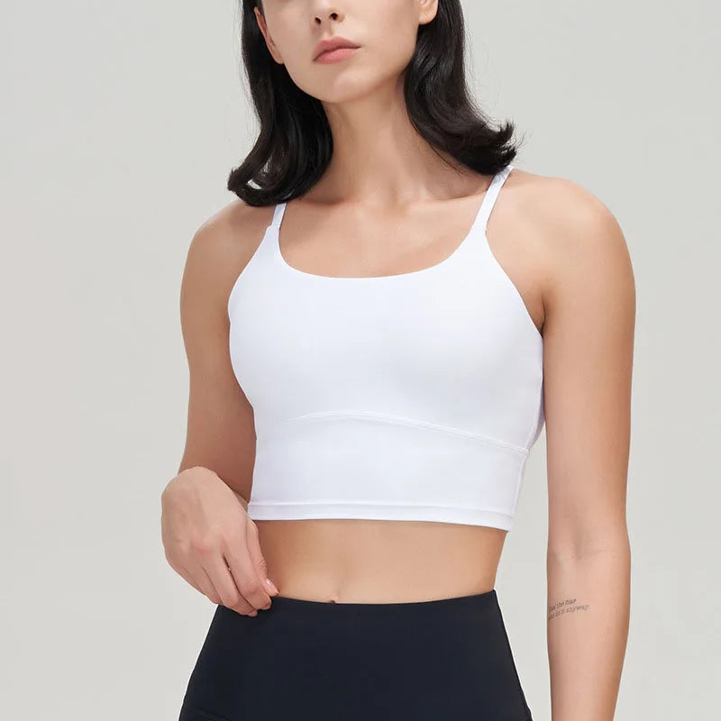 SOISOU Top Women Sports Bra Cross Beautiful Back Gym Fitness Workout Shockproof Running Tops Yoga Bra For Women Sport Wear