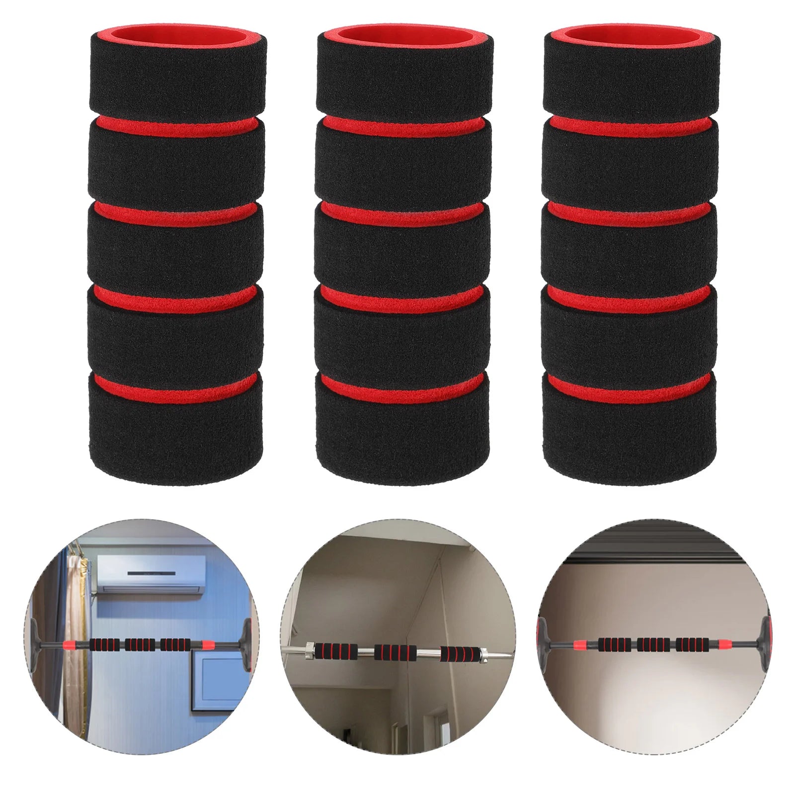 3 Pcs Anti-slip Fitness Equipment Anti-skid Pad Foam Sleeves Home Gym Pull-up Bar Grips Sponge Protection