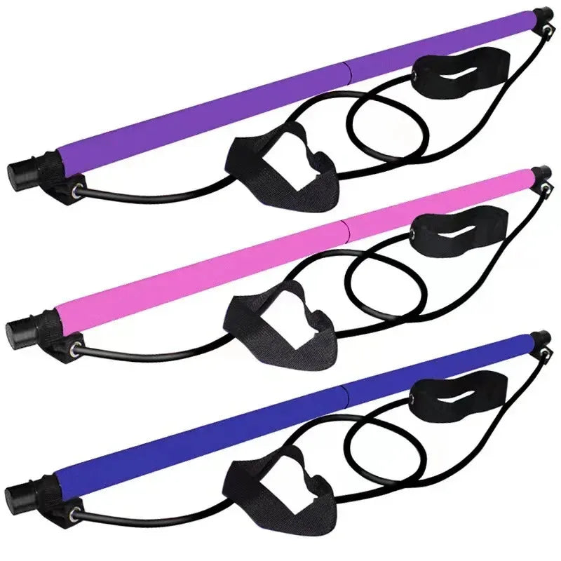 Pilates stick multi functional fitness stick Yoga Pilates gym equipment elasticity exercise training hip pulling rope workout