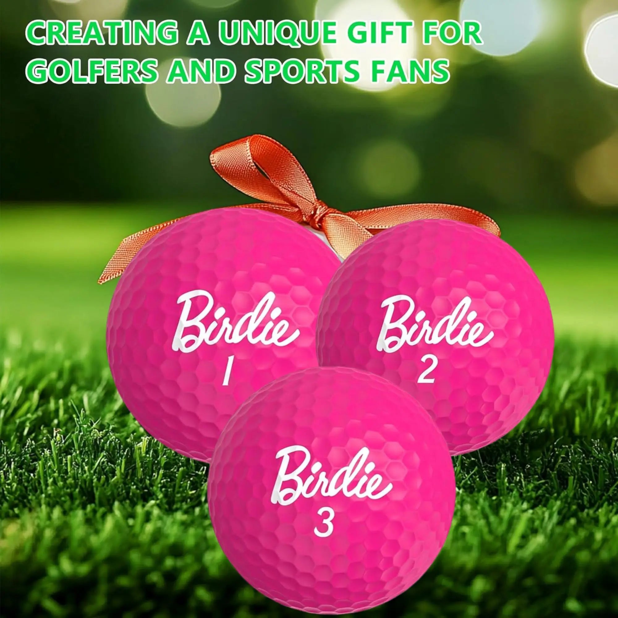3 count Funny Golf Balls - Birdie Pink Golf Balls - Funny Golf Gift for Women (Sleeve of 3, Novelty) - The #1 Ball for Dreaming