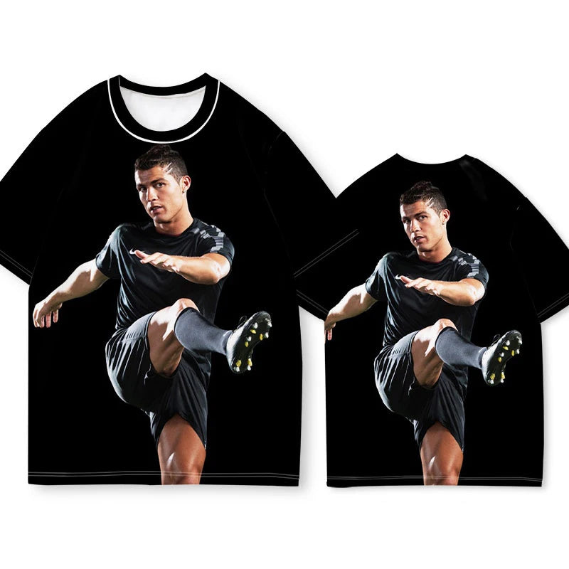 Soccer Star T-shirt Short Sleeve Men and Women Summer 2025 New C Rom Training Clothes Body Shirt Quick Dry and Breathable