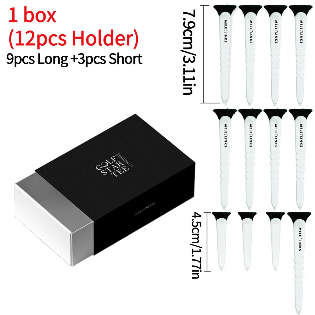 18-12pcs/box Premium 83/79/45mm Bamboo Golf Tees Golf Ball Holder More Stable Golf Tees Golf Accessories for Men
