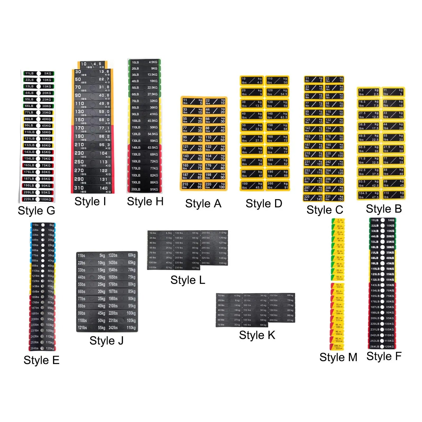 Weight Stack Labels Weight Identification Classification for Gym Equipment Sporting Goods Strength Training Machine Attachments