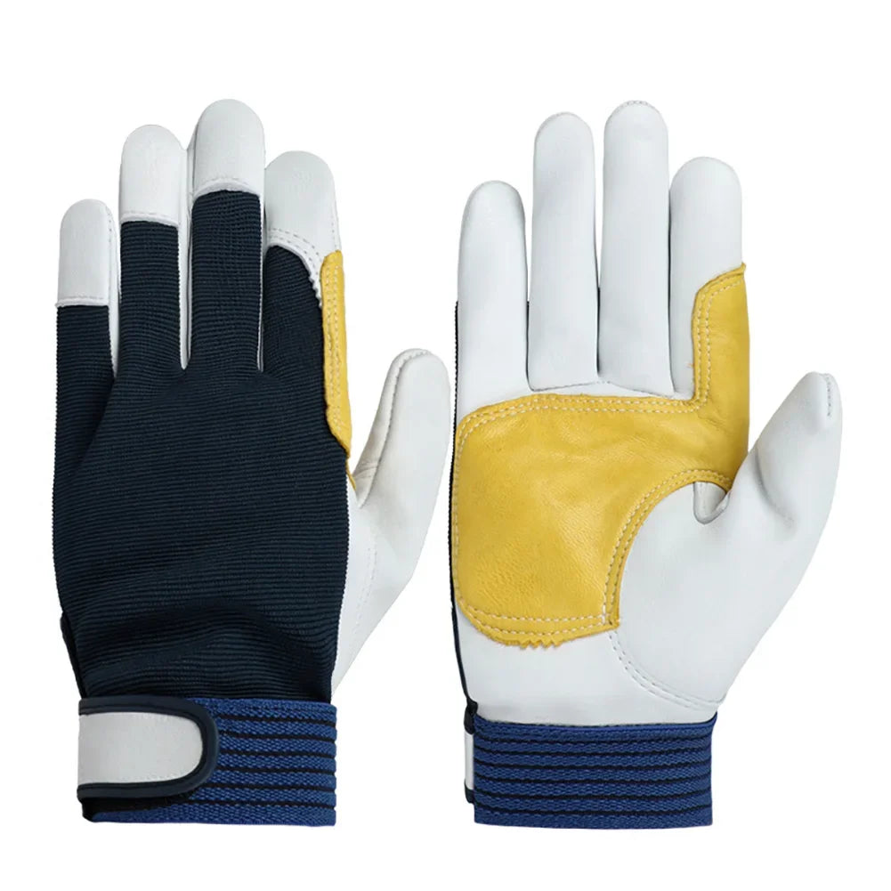 Sports Safety Protection Glove Leather Men's Driving Grinding Welding Gloves Light-Duty Mechanic Gloves Imitation Sheepskin