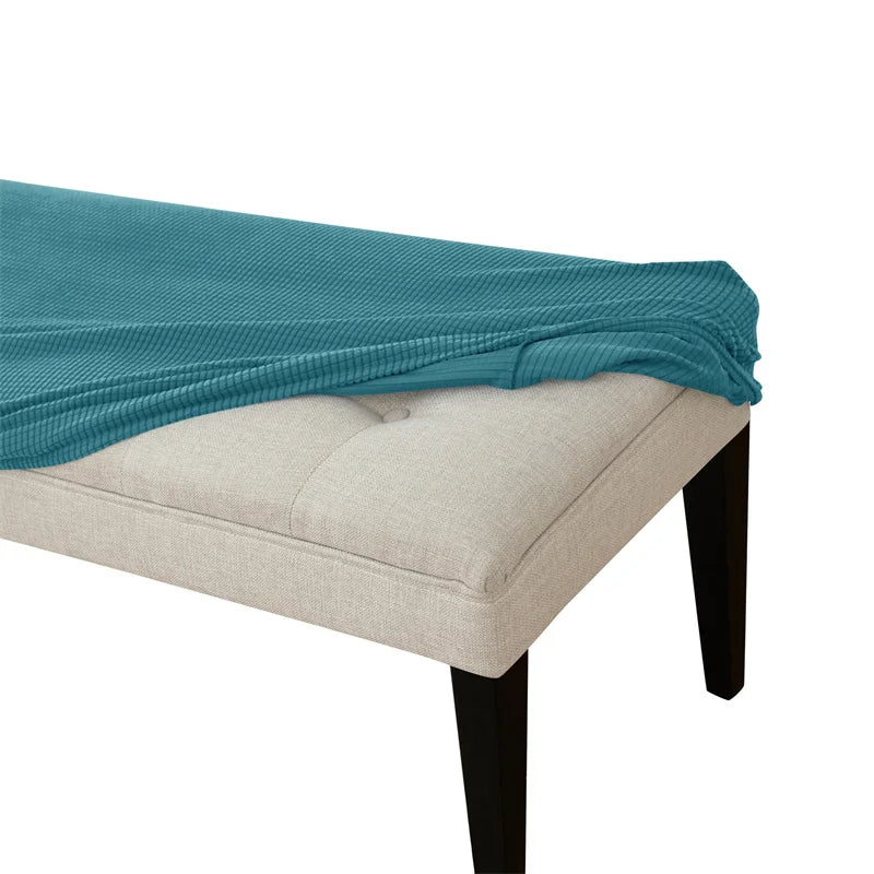 1pc Elastic Ottoman Cover Rectangle All-inclusive Stool Covers Solid Piano Bench Seat Covers Anti-dirty Removable Home Decor