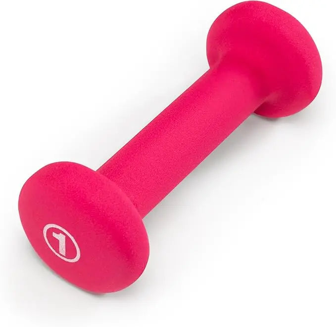 Colored Neoprene Dumbbells, Fuchsia, 1lb Single