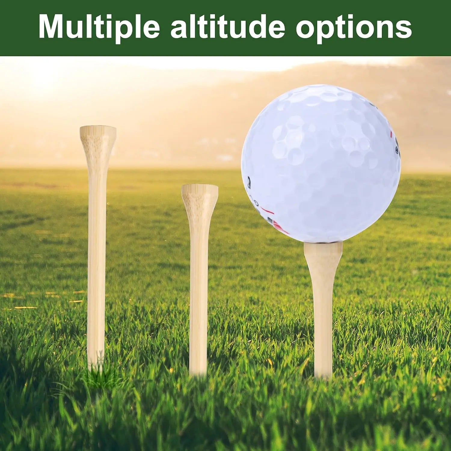 Golf Tees Durable Bamboo Tees 50Pcs/100Pcs 100Pcs 3-1/4" Friendly Biodegradable Material Reduce Friction Side Spin More Stable
