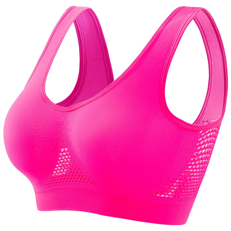 Seamless Bras For Women Breathable Hollow Sports Bra Wireless Crop Top Sexy Lingerie Push Up Brassiere Comfort Tops S-5XL