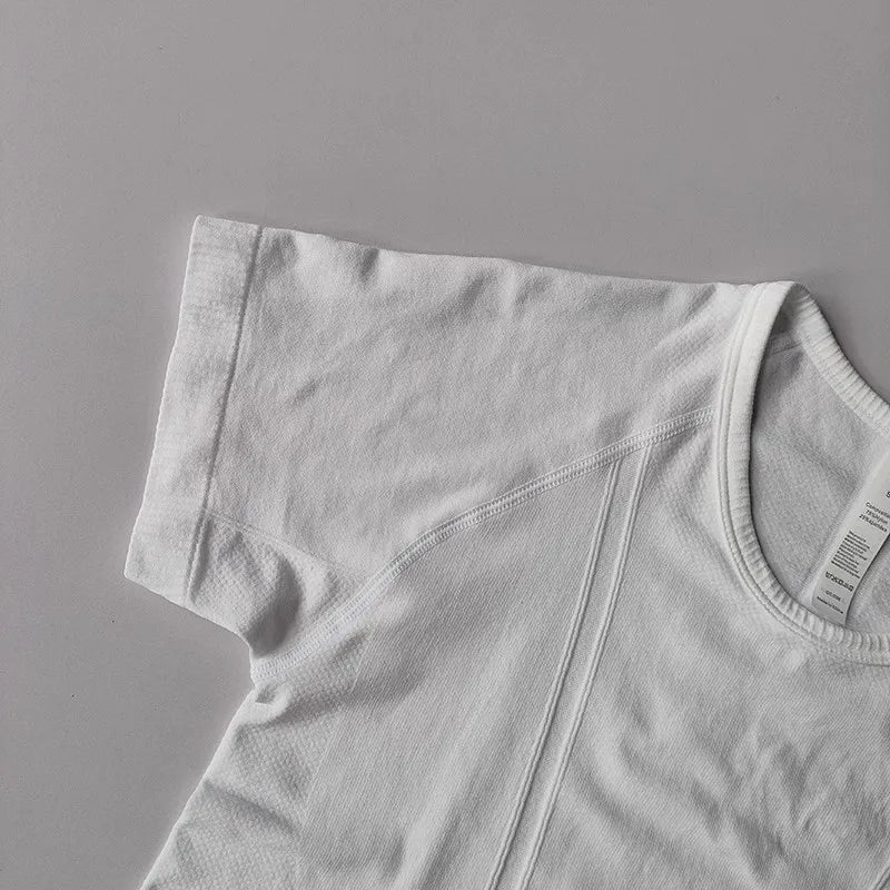 Women's yoga sports short sleeved T-shirt, 2025 new slim training and fitness clothing