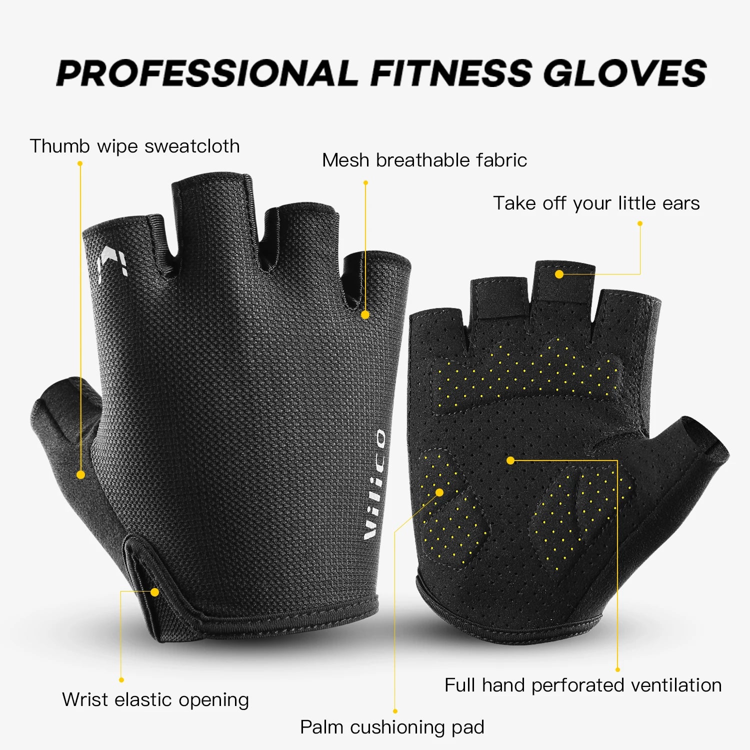 Sports Fitness Gloves Equipment Non-slip Handguards Gym Gloves Bench Press Barbell Fitness Protective Gear