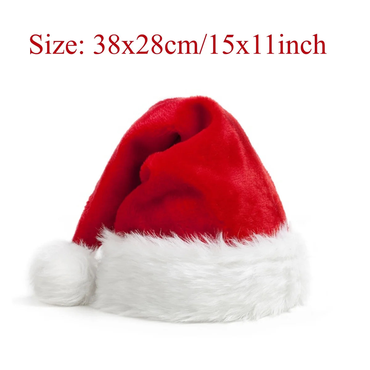 Christmas Decorative Products Santa Claus Plush Hat Christmas Thickened Plush Red Gift Hat Adult Children Plush Christmas Hat