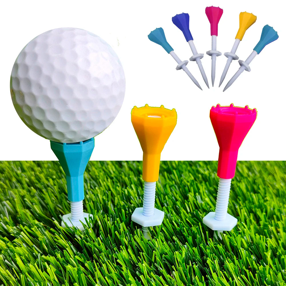 5Pcs/Set Plastic Golf Tees Adjustable Height Freely Durable Golf Tees Stable Training Ball Stand Tees for Golfer Practice