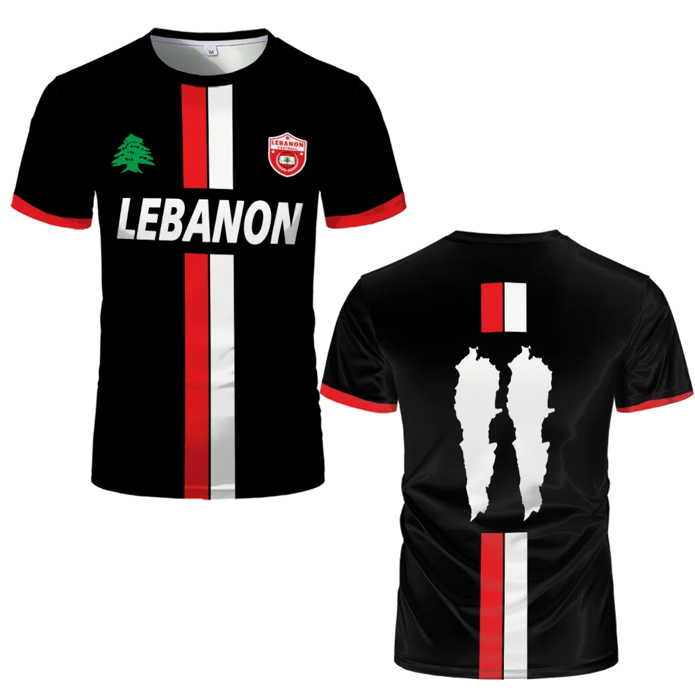 Lebanon Football Jersey T Shirts 3D Printed Sports Soccer Clothing Summer Uniforms Men's Lebanese Flag Clothing