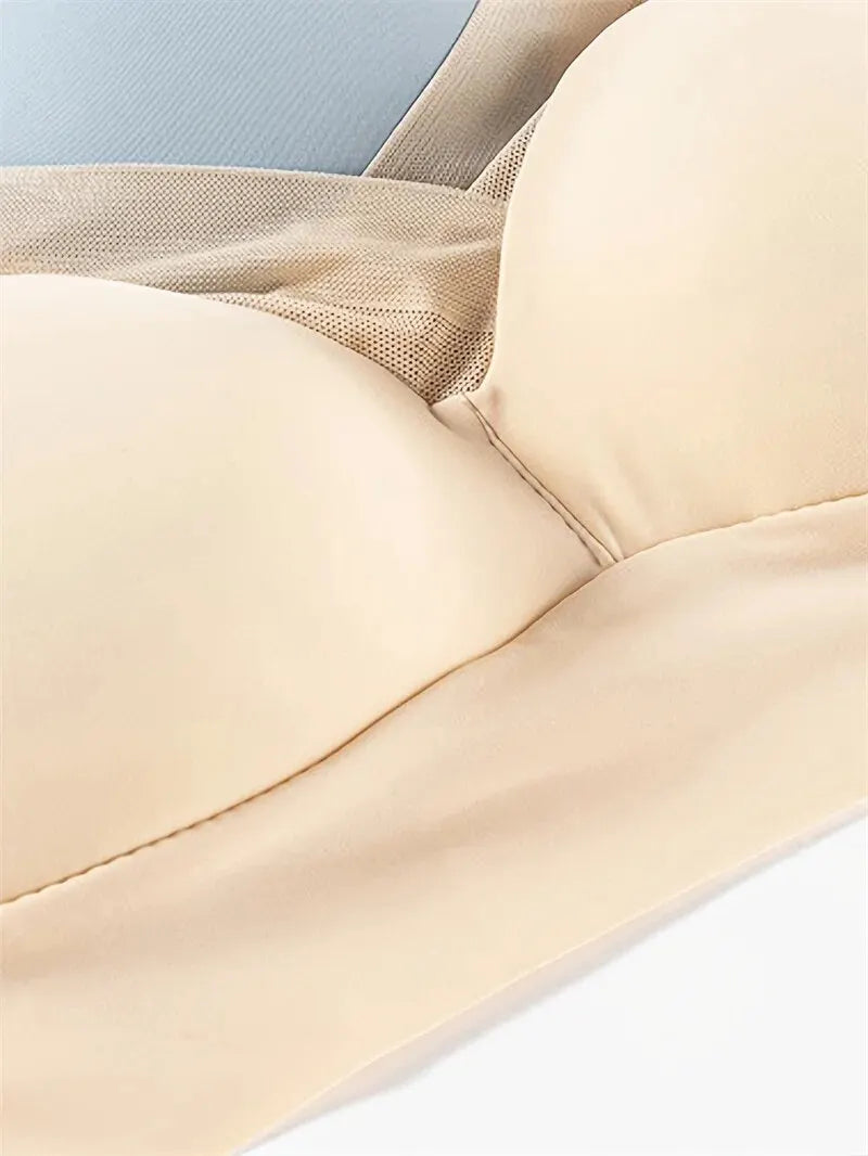 2/1Solid Wireless Sports Bra Comfy & Breathable Seamless Push Up Running Workout Tank Everyday Bra, Women's Lingerie & Underwear